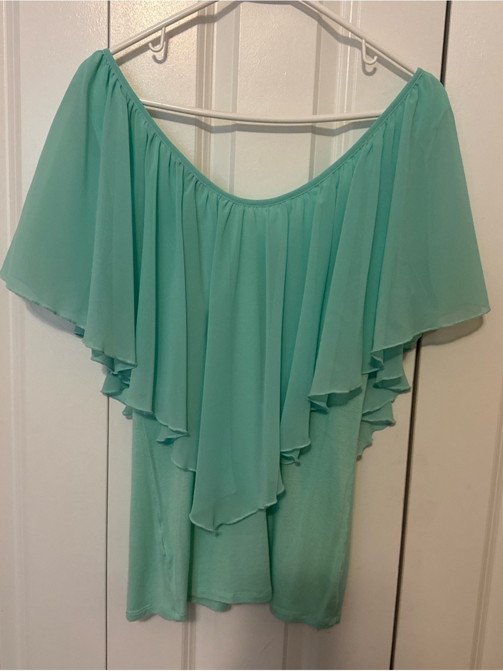 Venus Mint Green Ruffle Front Tank Top M - Picture 3 of 7